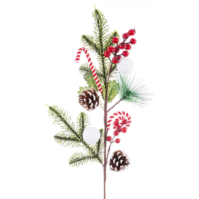 HASTE AZEVINHO C/ PINHAS E BENGALAS 75Cm