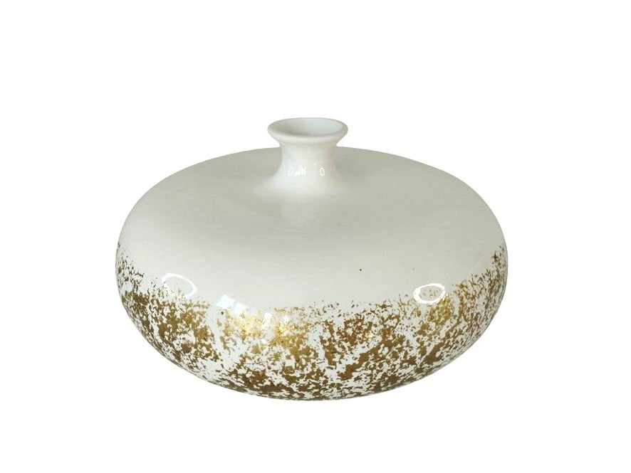 JARRA BRANCA/DOURADA 25X14CM