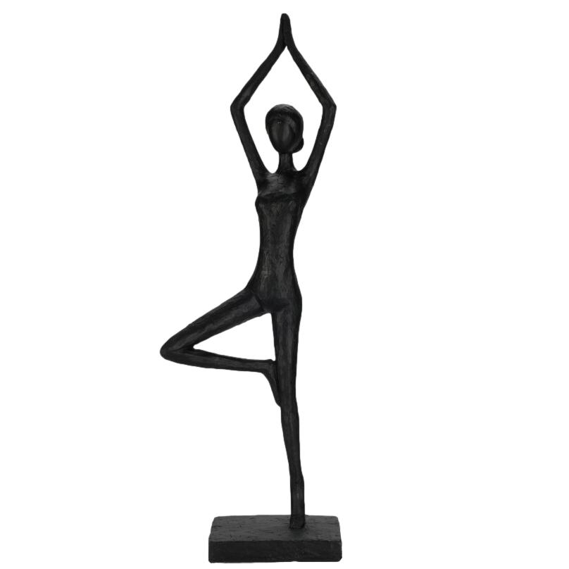 ESTATUETA YOGA PRETA 12X7X40CM