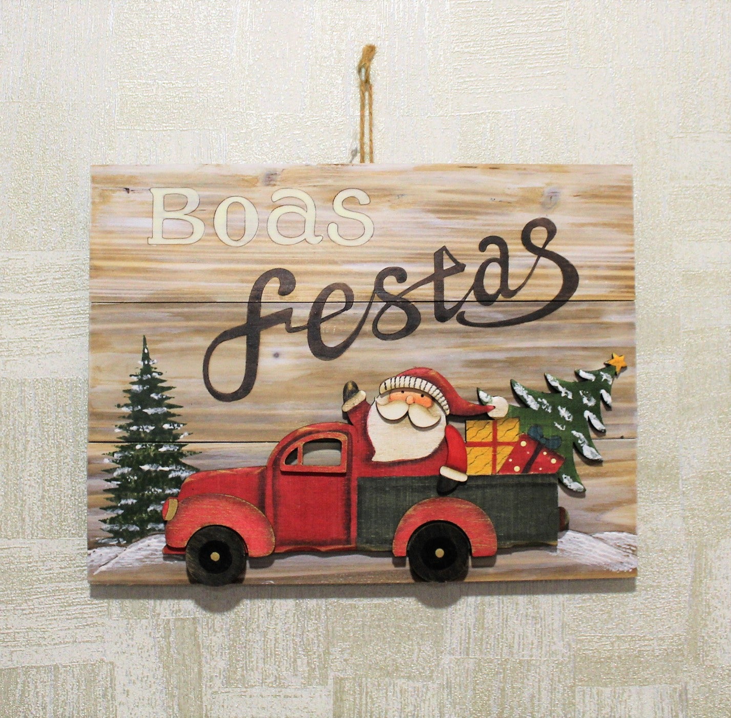 PLACA BOAS FESTAS 31X24CM