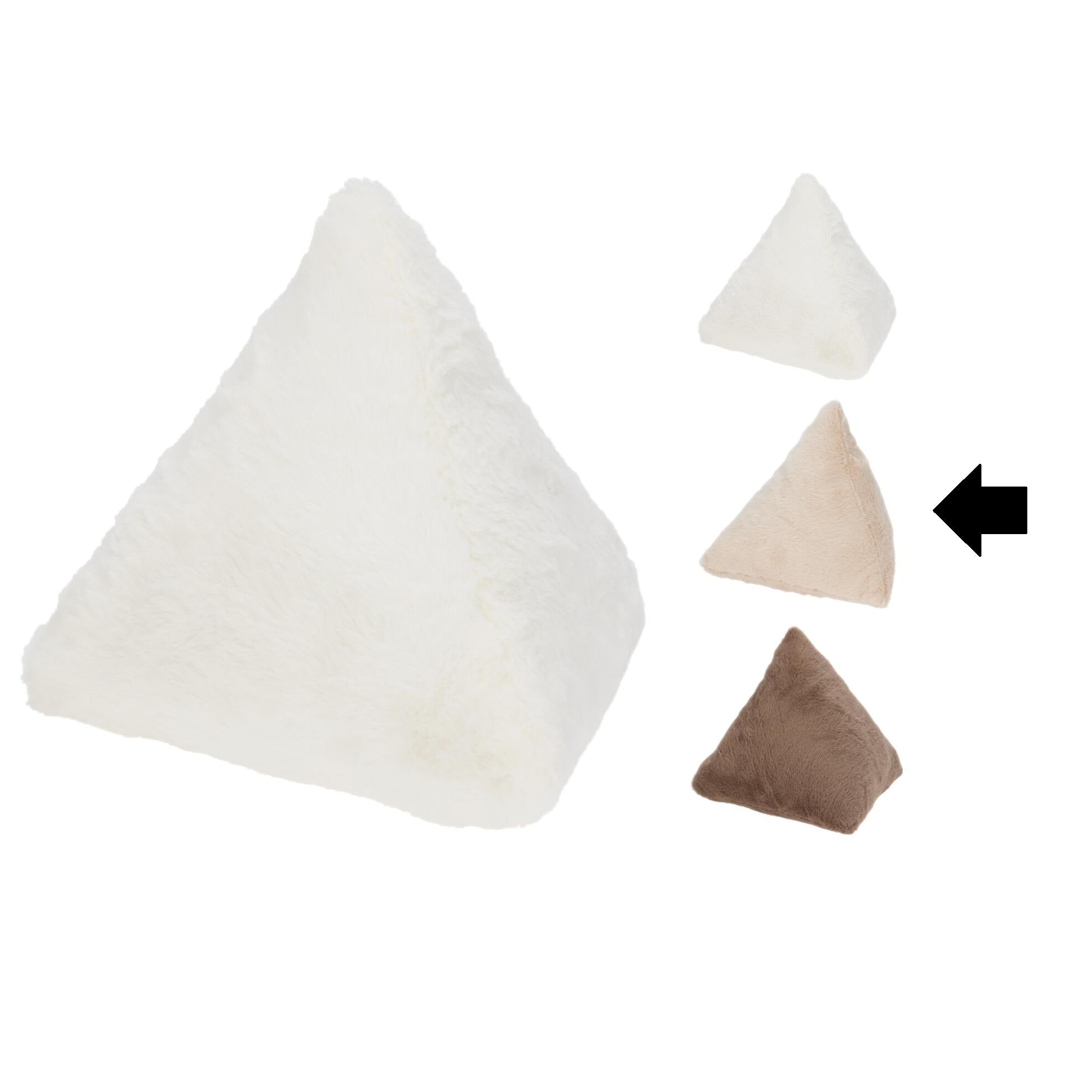 ALMOFADA TRIANGULAR BEGE 33X33Cm