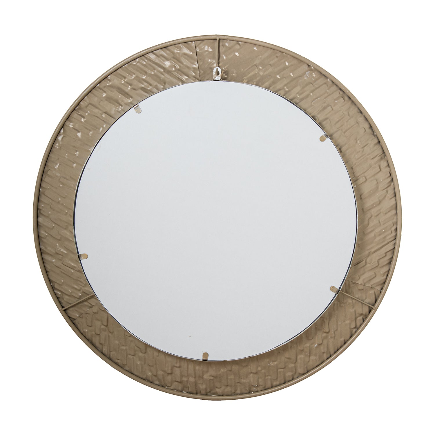 ESPELHO METAL BRANCO/DOURADO 80CM
