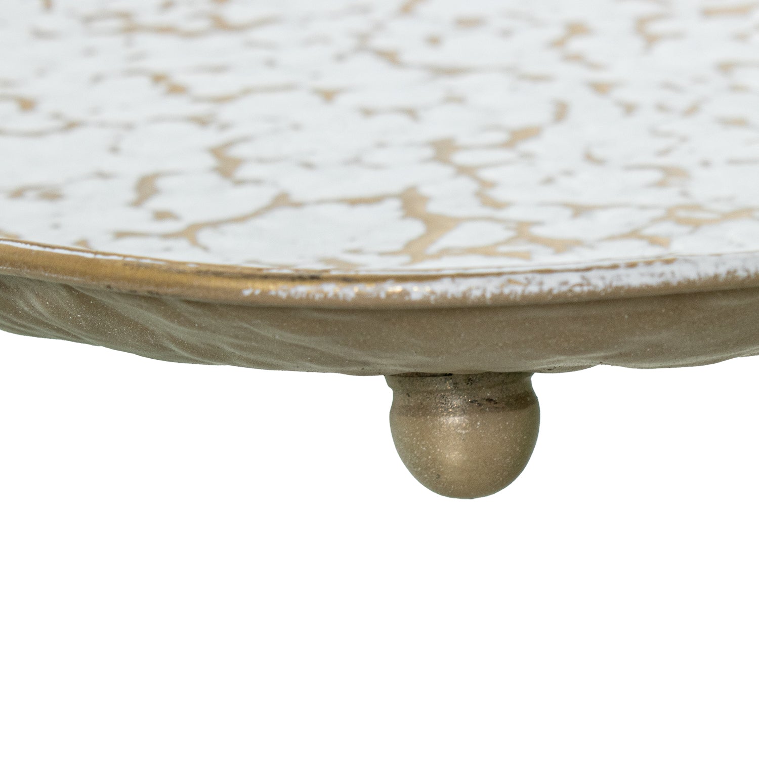 CENTRO MESA BRANCO/DOURADO 60X45CM