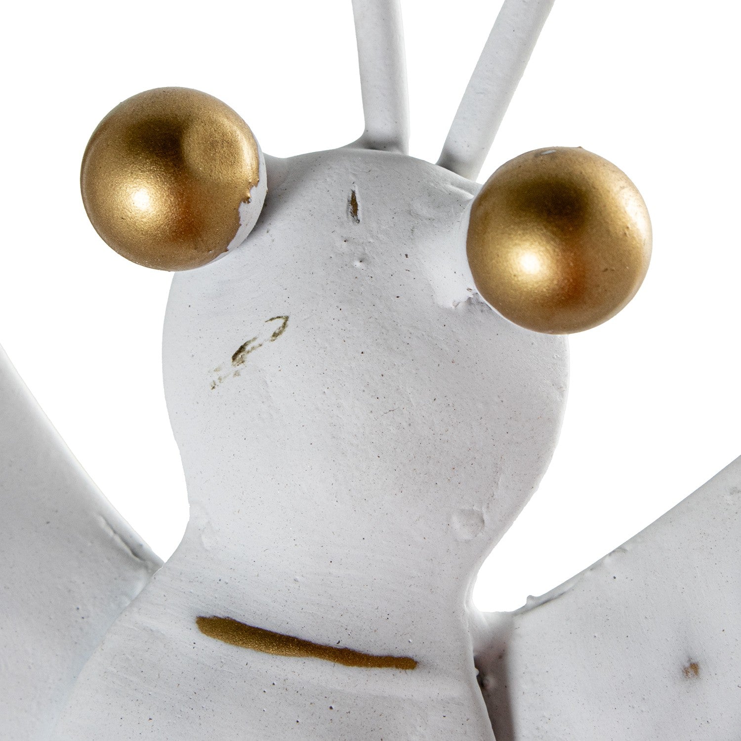BORBOLETA METAL BRANCO/DOURADO 59X43Cm
