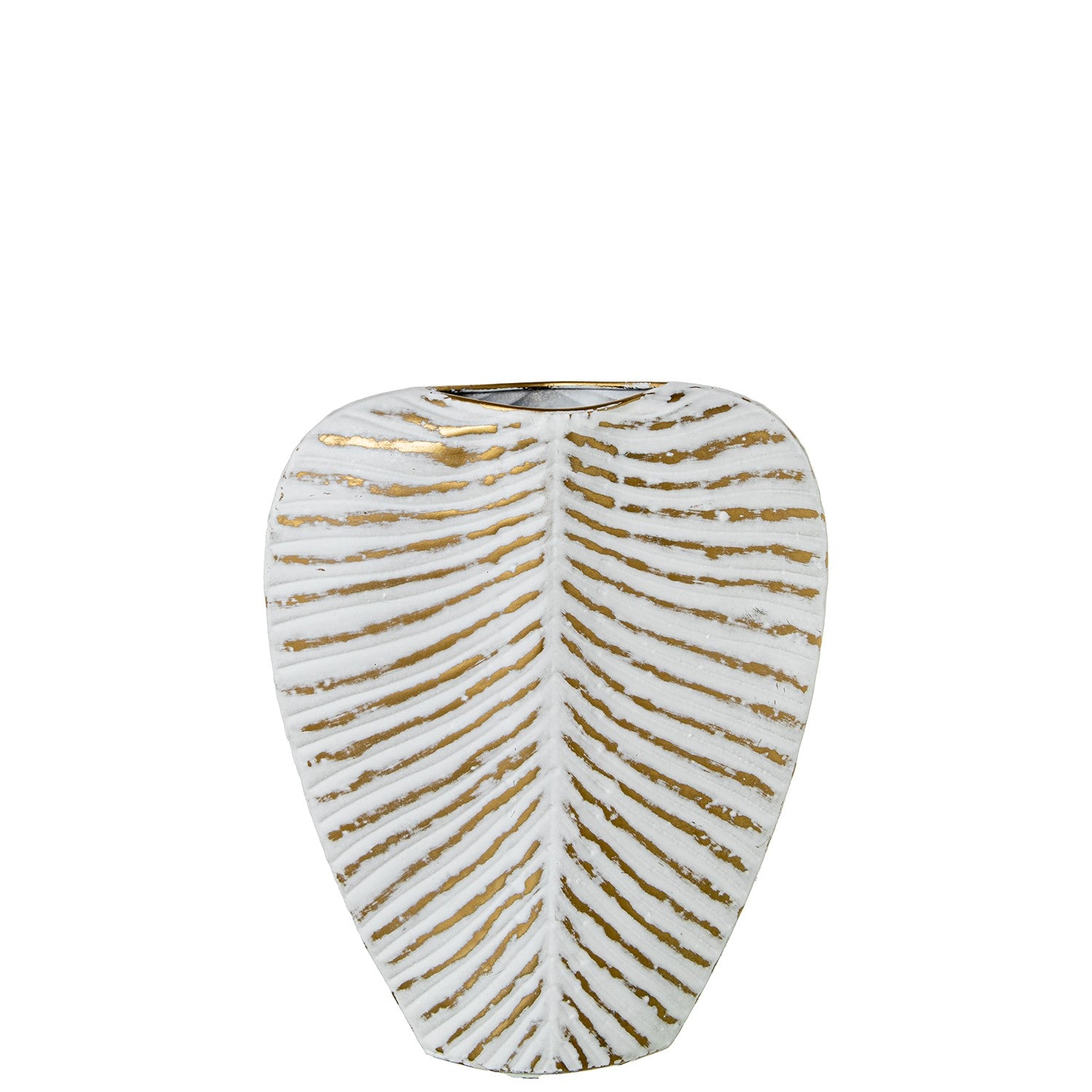 JARRA BRANCA/DOURADA 26,5X7X33Cm
