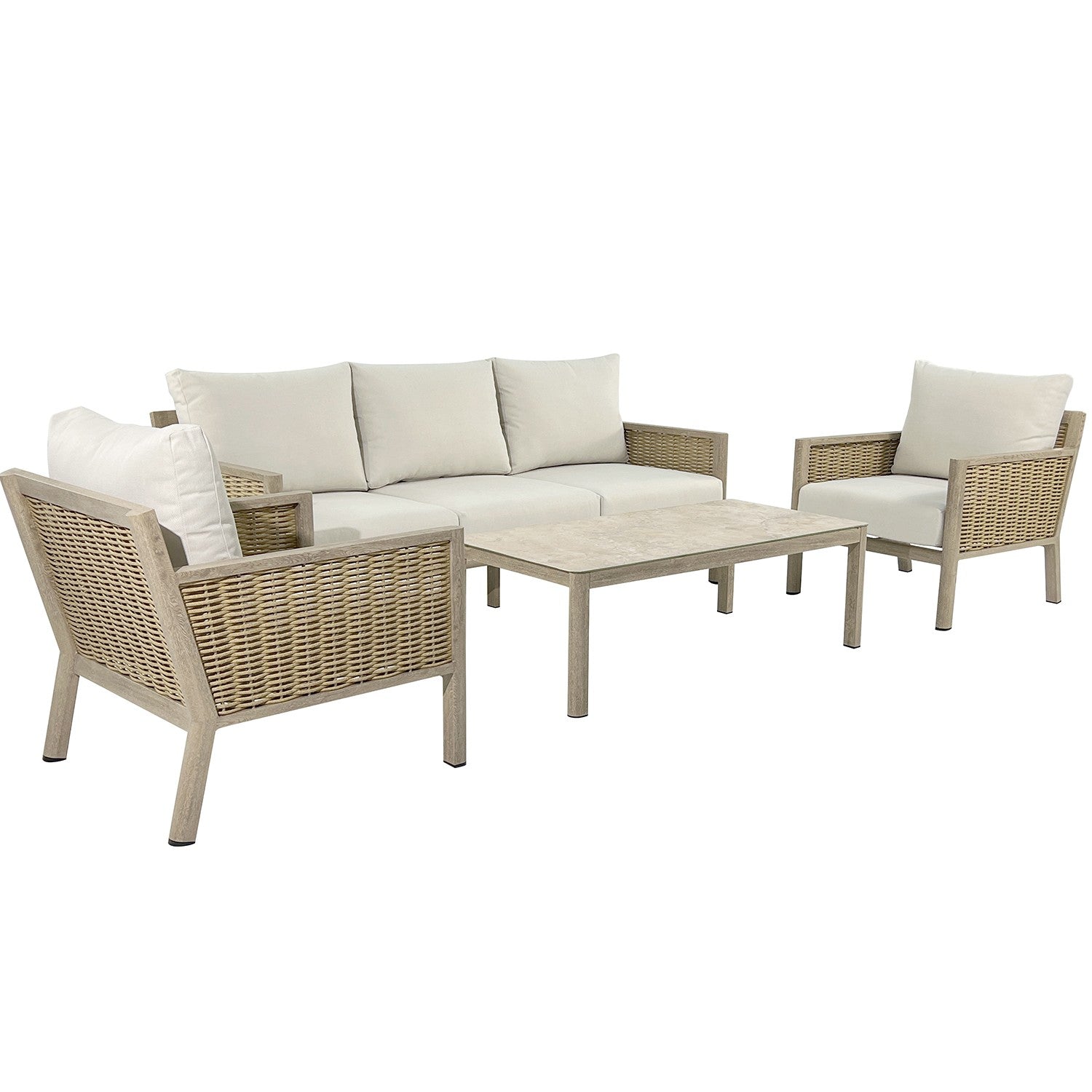 CONJ. SOFÁ + 2 POLTRONAS + MESA CENTRO