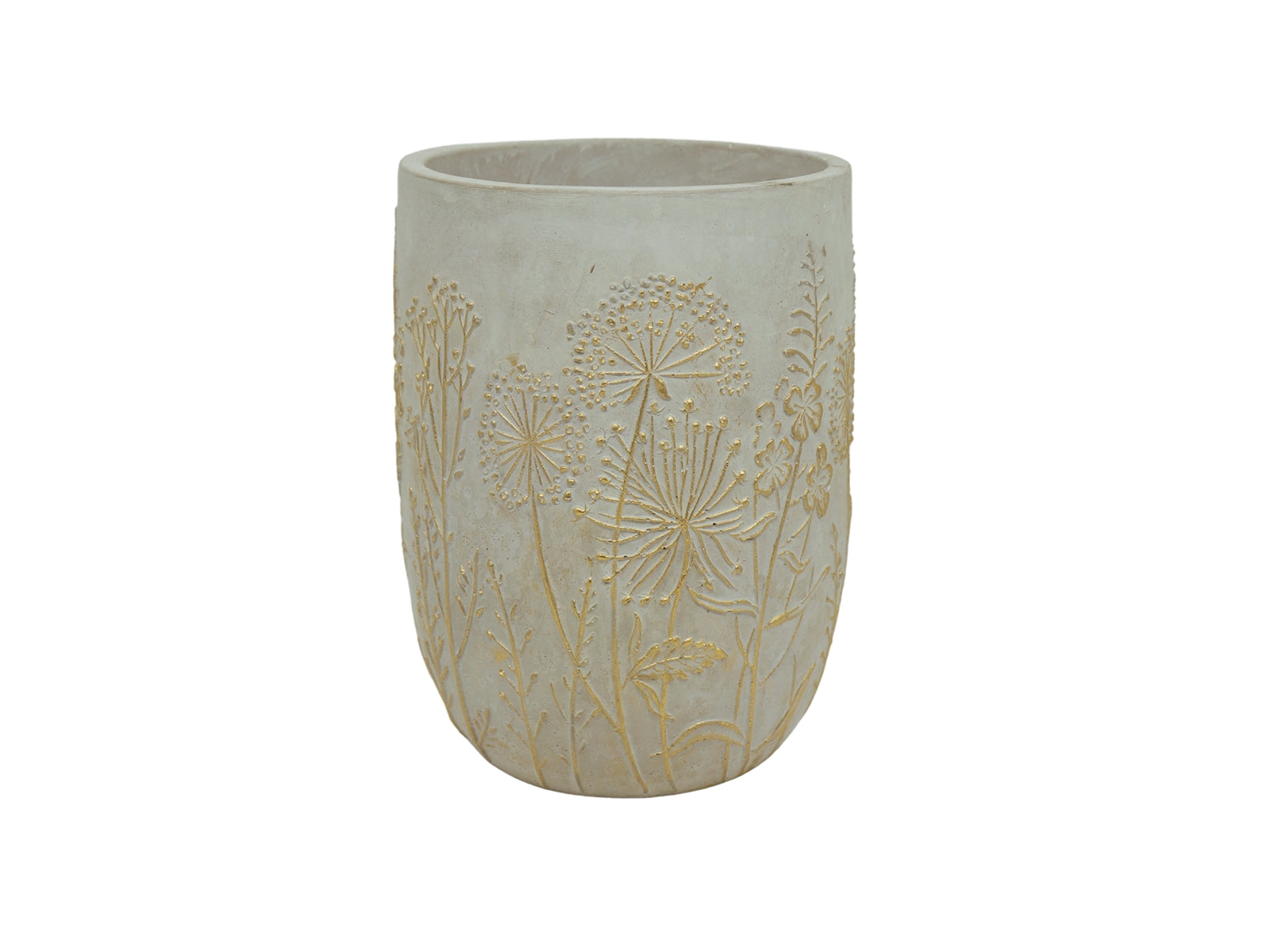 BOTE CEMENTO DORADO 15X15X20CM