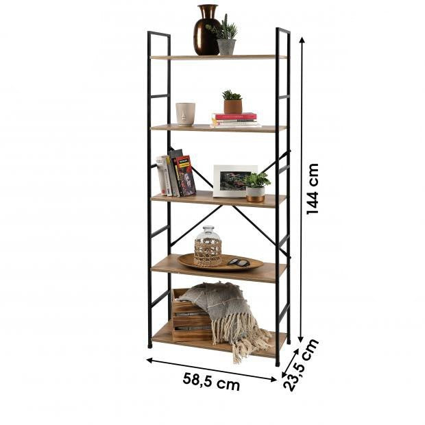 ESTANTE METAL/MADEIRA 58,5X23,5X144CM