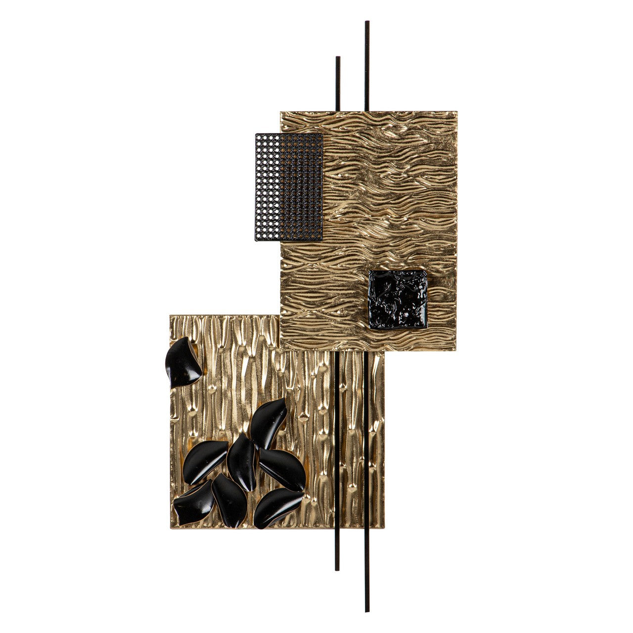 PEÇA METAL DOURADA/PRETA 63X126CM