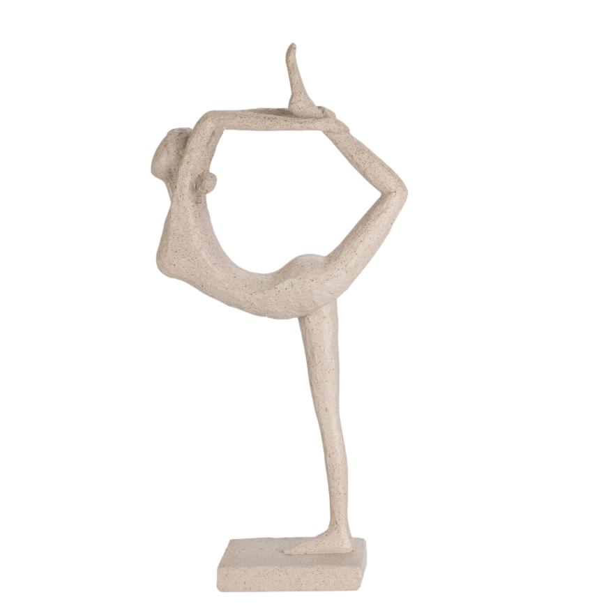 ESTATUETA YOGA BEGE 15X6X31CM