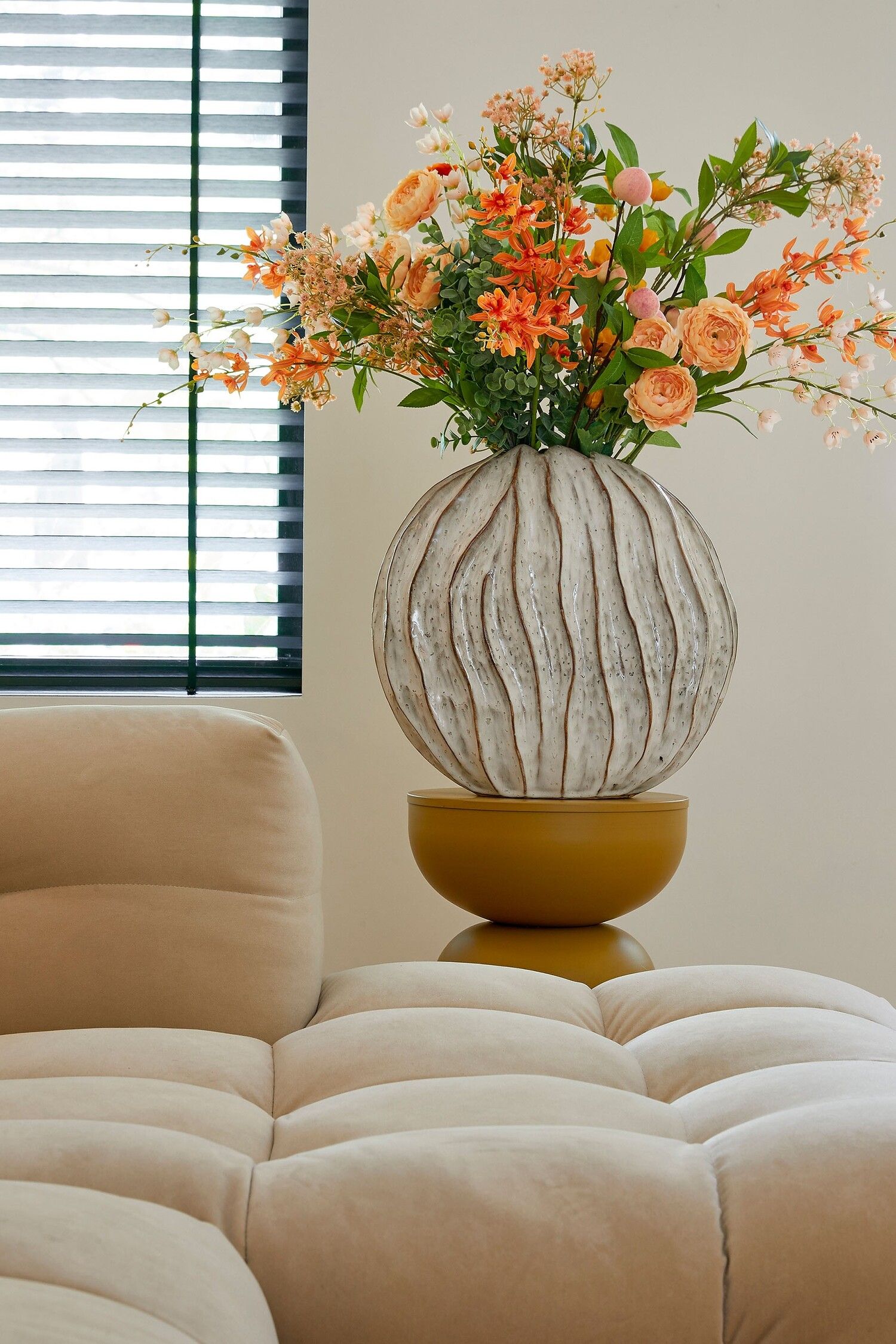 JARRA BEIGE/MARRÓN 43X23X41Cm