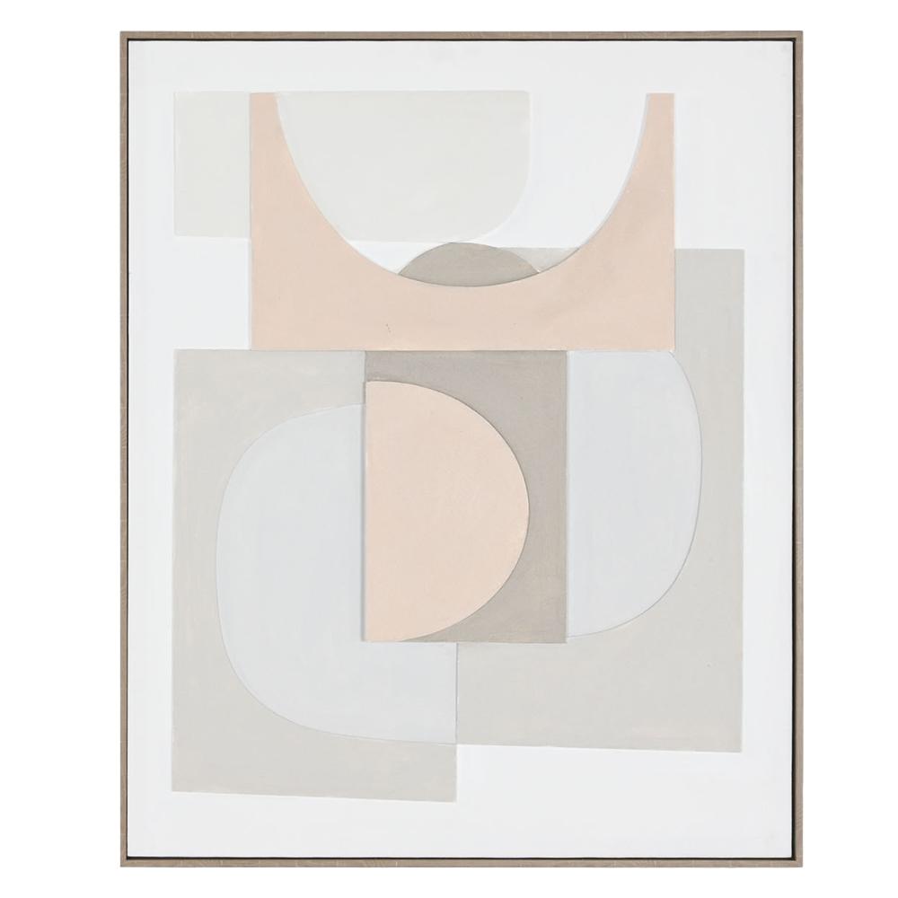 MARCO ABSTRACTO 3D BEIGE/SALMÓN 82X102CM