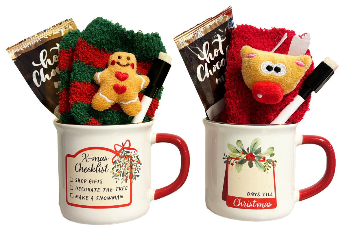 CANECA + CHOCOLATE QUENTE + MEIAS + CANETA