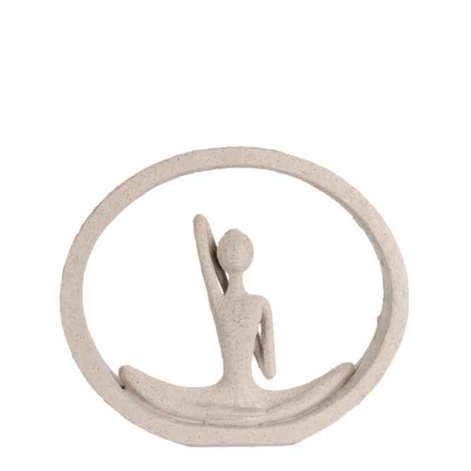 ESTATUETA YOGA BEGE 22,5X4,5X19,5CM