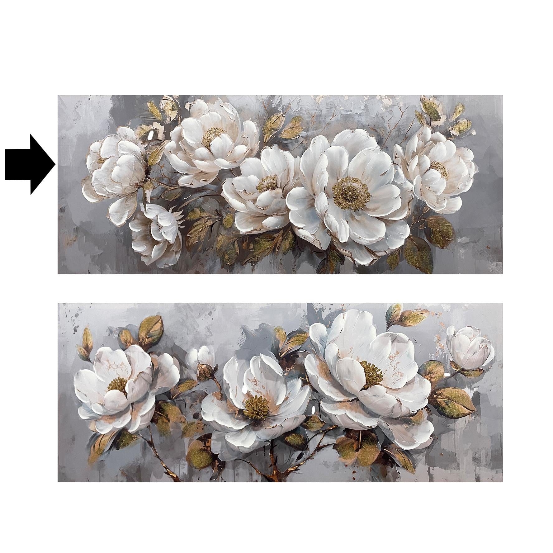 TELA FLORES CINZA/BRANCO 150X60CM