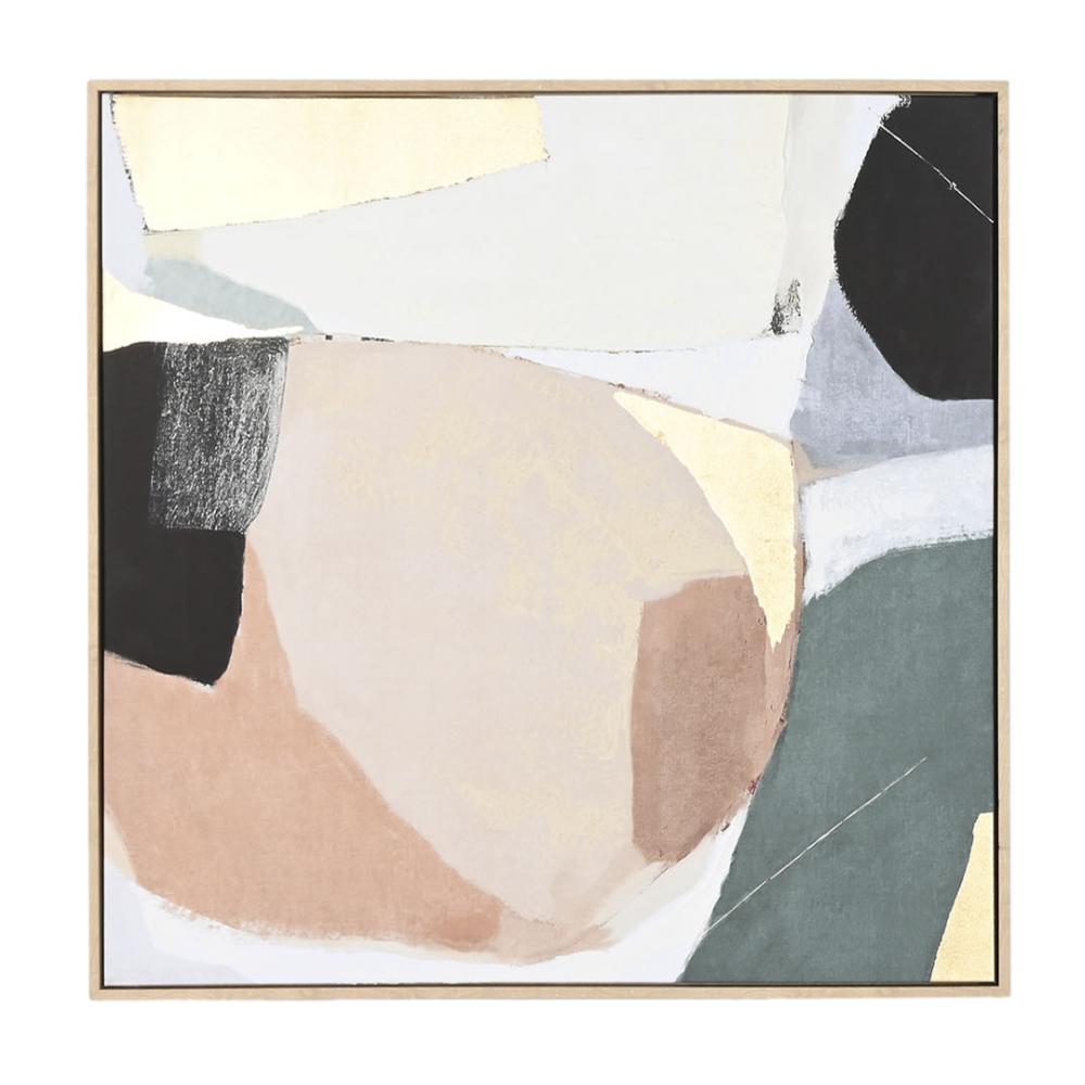 MARCO ABSTRACTO BEIGE/NEGRO 83X83CM