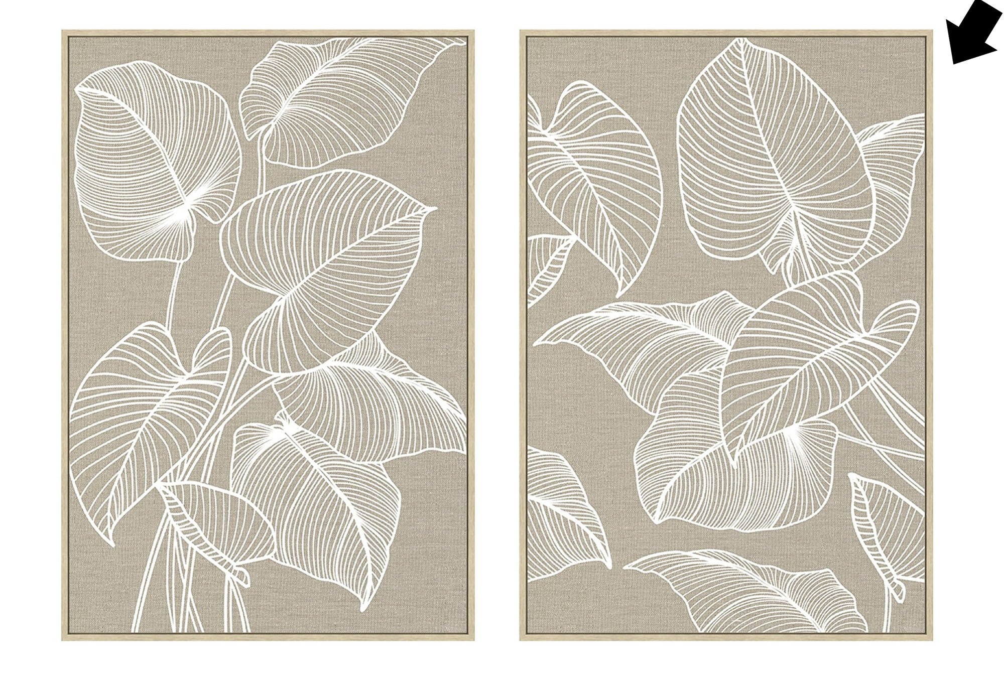QUADRO PLANTAS BEGE/BRANCO 63X93CM