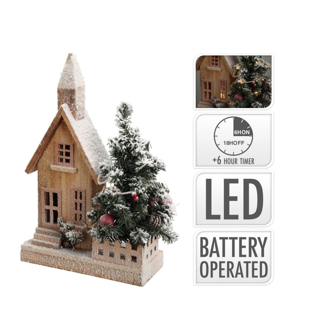 CASA DE NAVIDAD CON LED 44CM