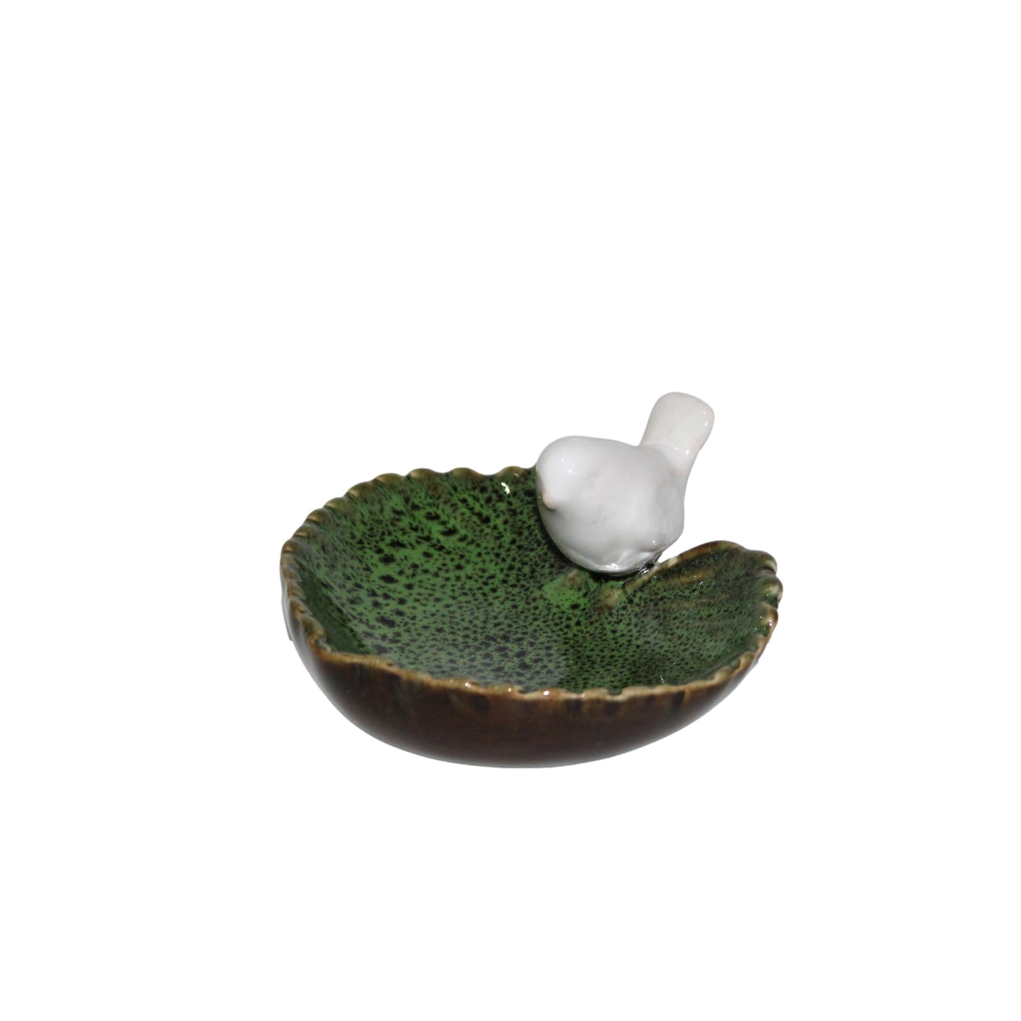 FOLHA VERDE C/ PÁSSARO 6,5X5CM