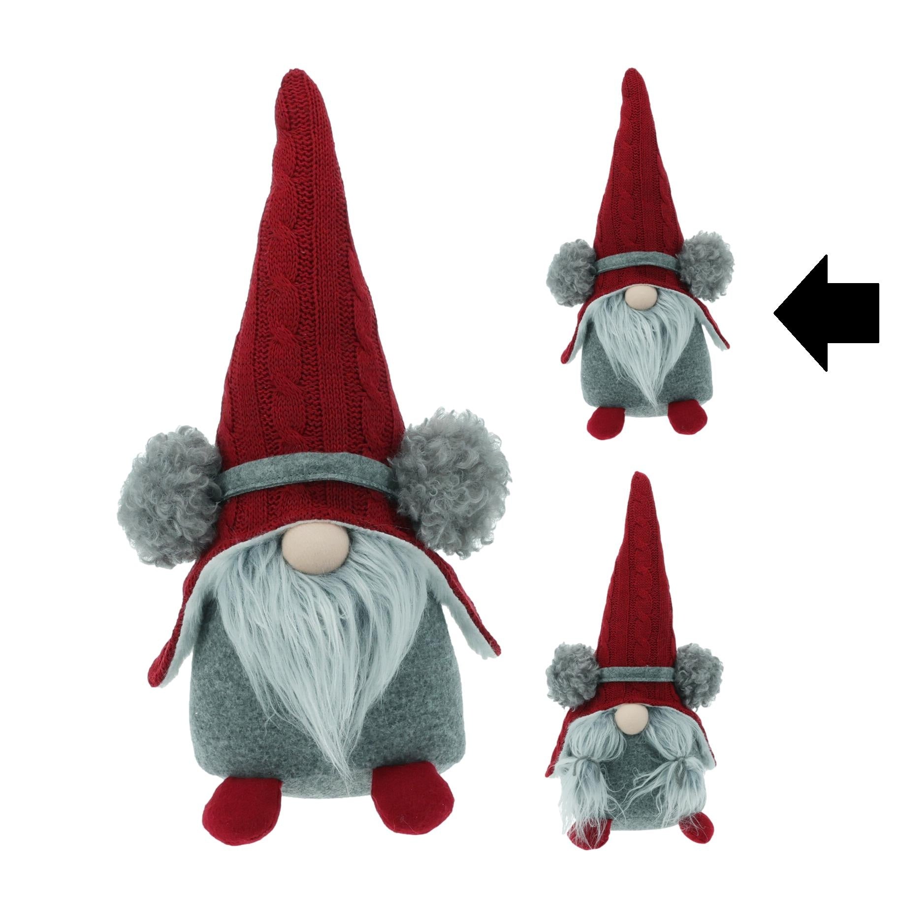 GNOMO MENINO VERMELHO/CINZA 39Cm