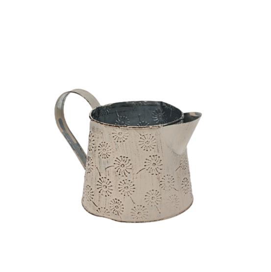 JARRO METAL BEGE 20x15x13,5CM