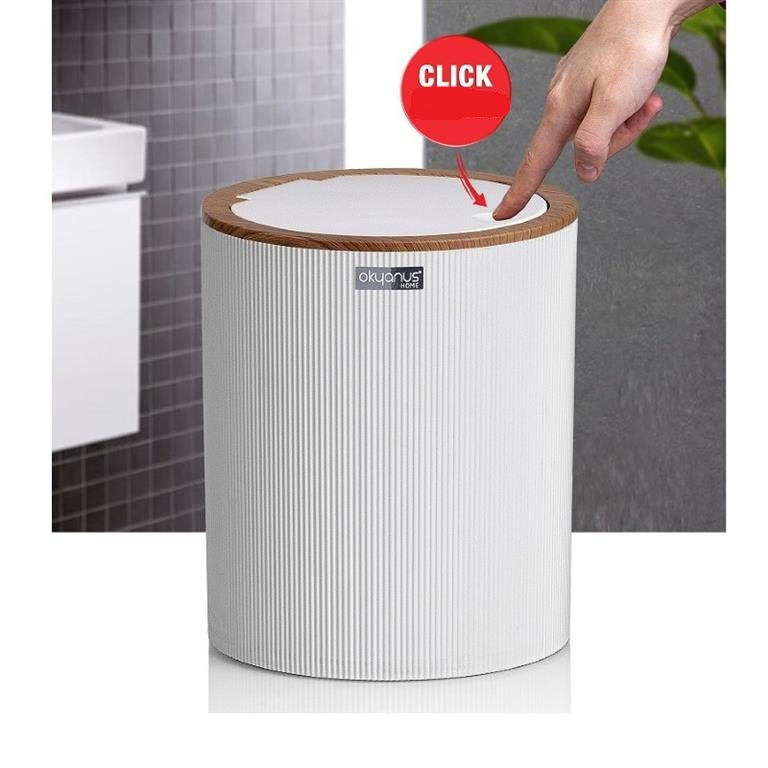 BALDE DO LIXO BRANCO/BAMBU 19X22,5CM