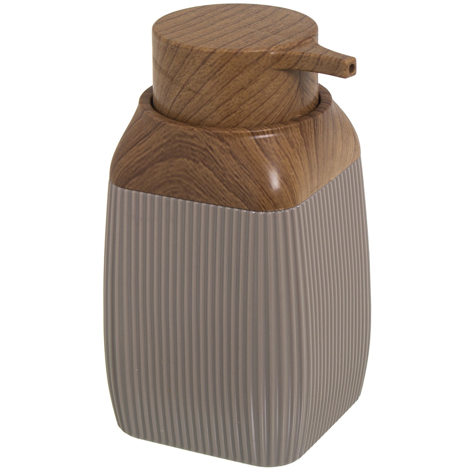 DISPENSADOR BEGE/BAMBU 7X7X14CM