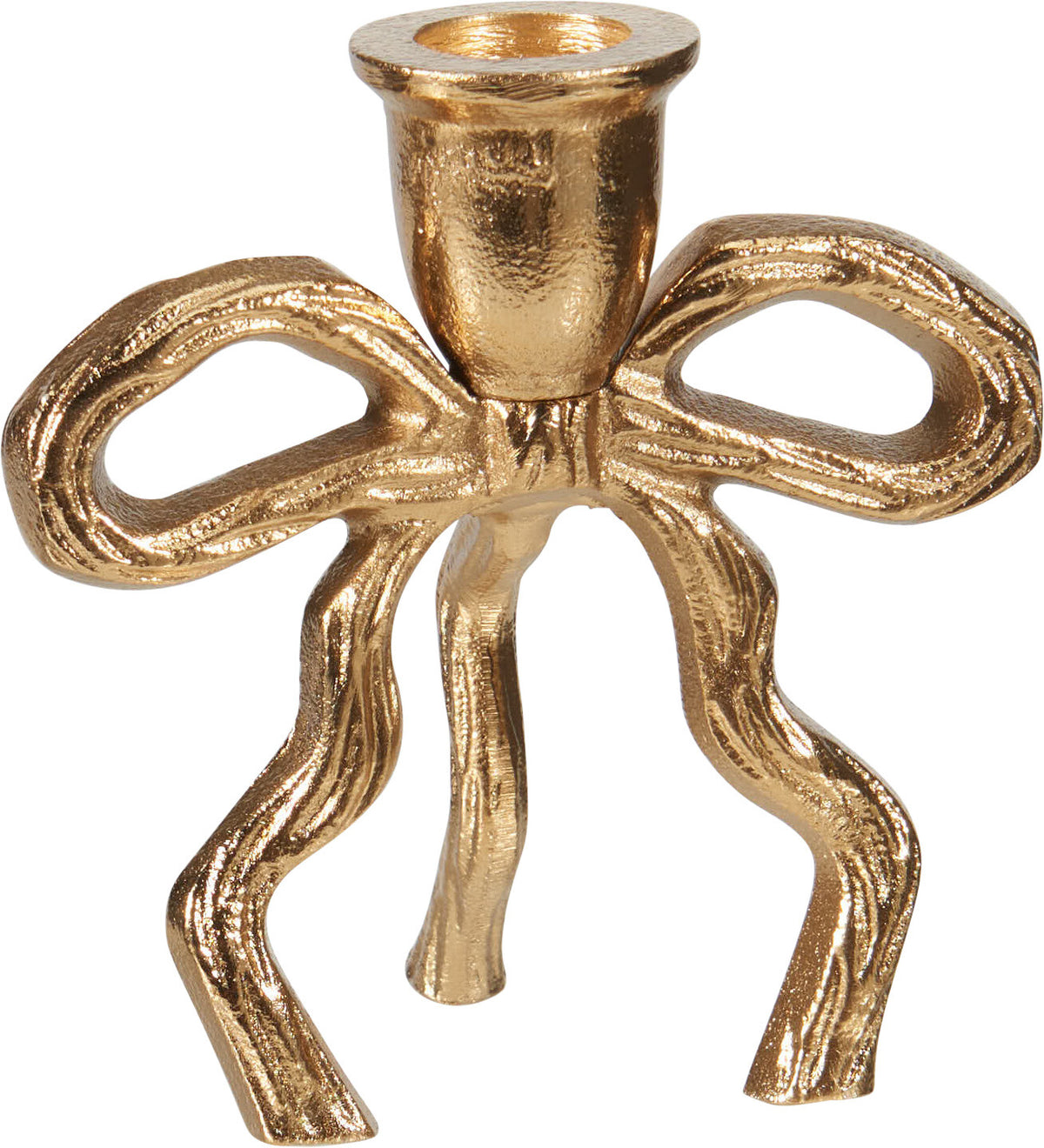 CASTIÇAL LAÇO DOURADO 11Cm