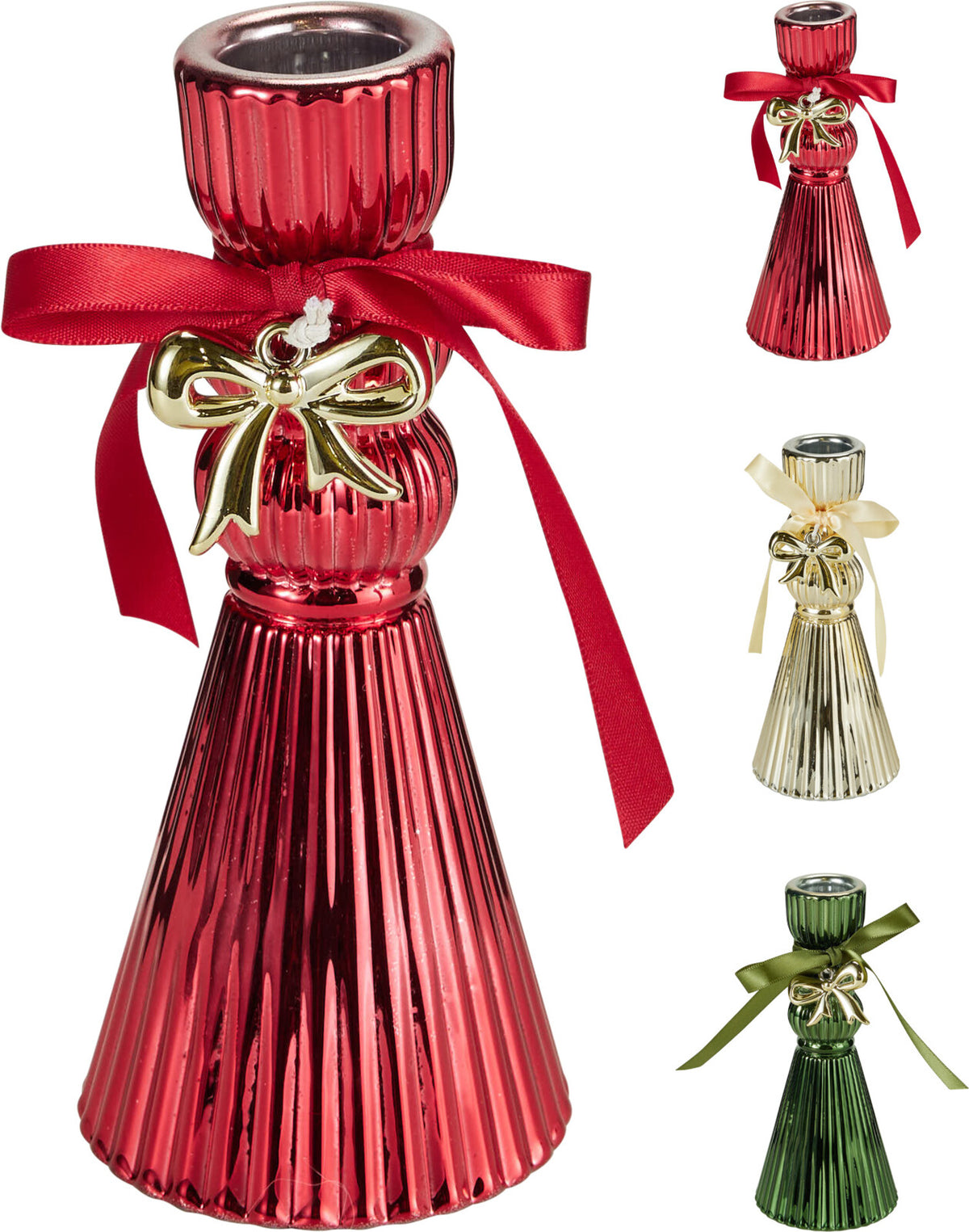 CASTIÇAL NATAL C/ LAÇO 14Cm
