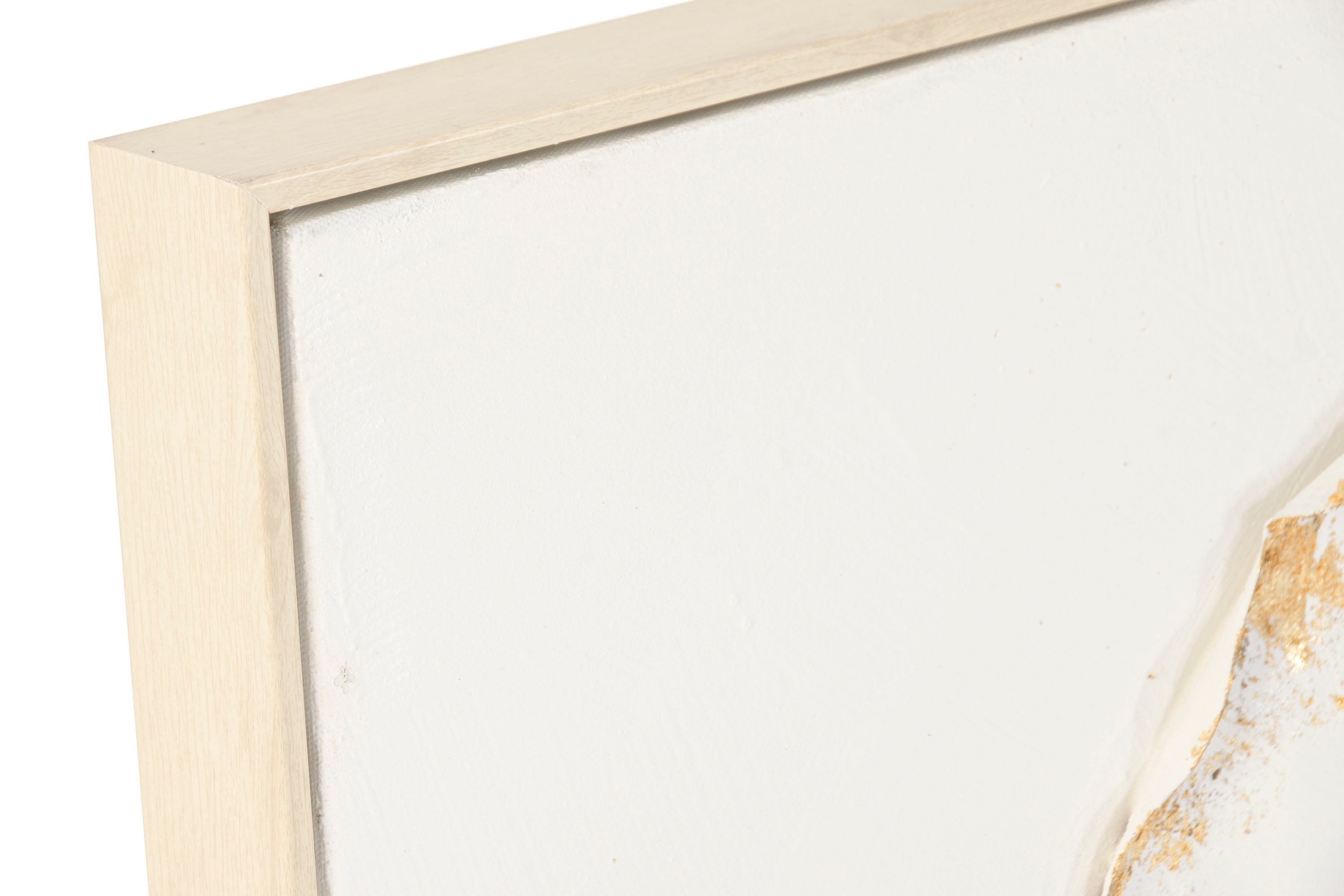 QUADRO FLOR BRANCO/DOURADO 82,5X82,5Cm