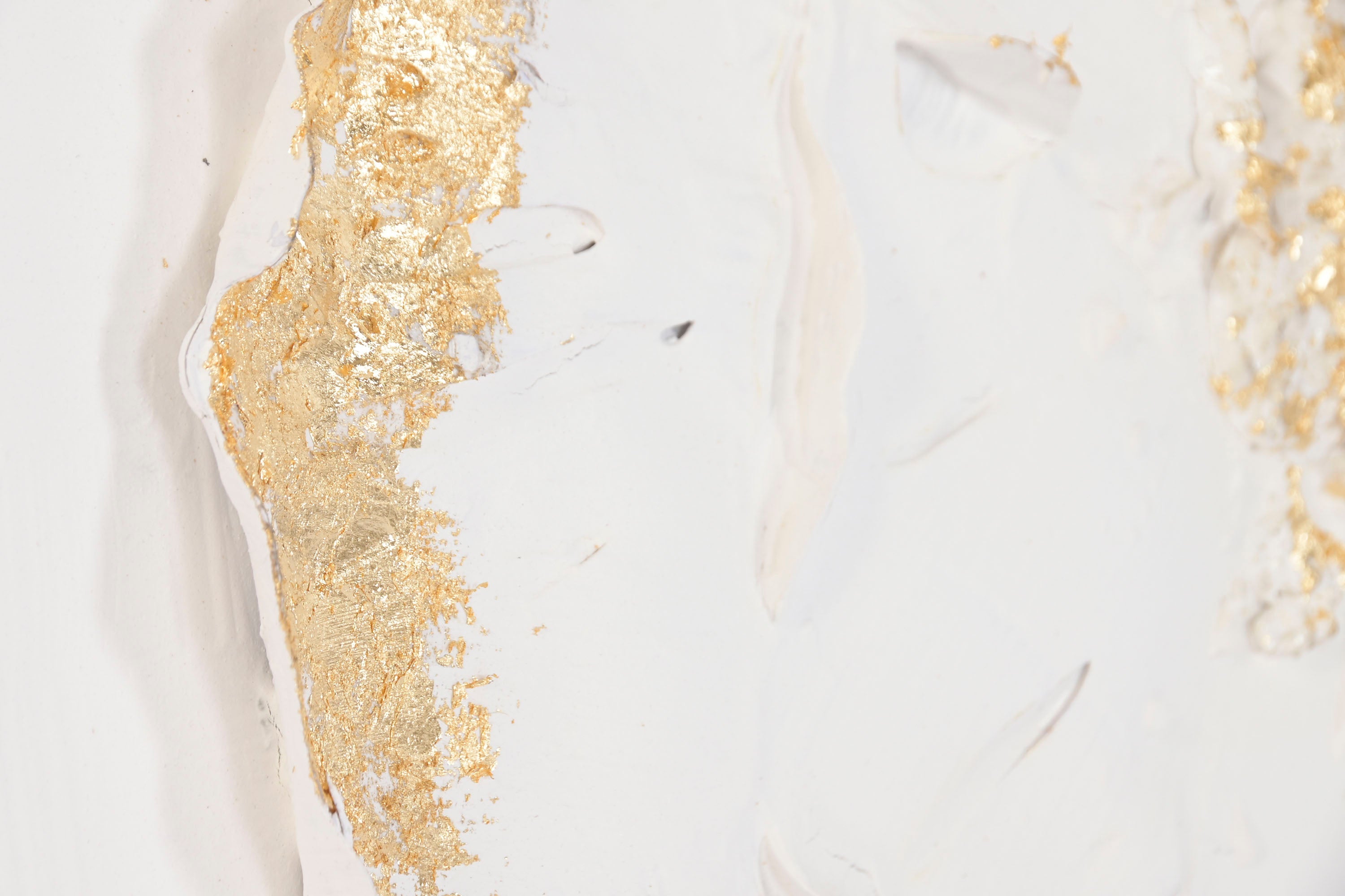 QUADRO FLOR BRANCO/DOURADO 82,5X82,5Cm