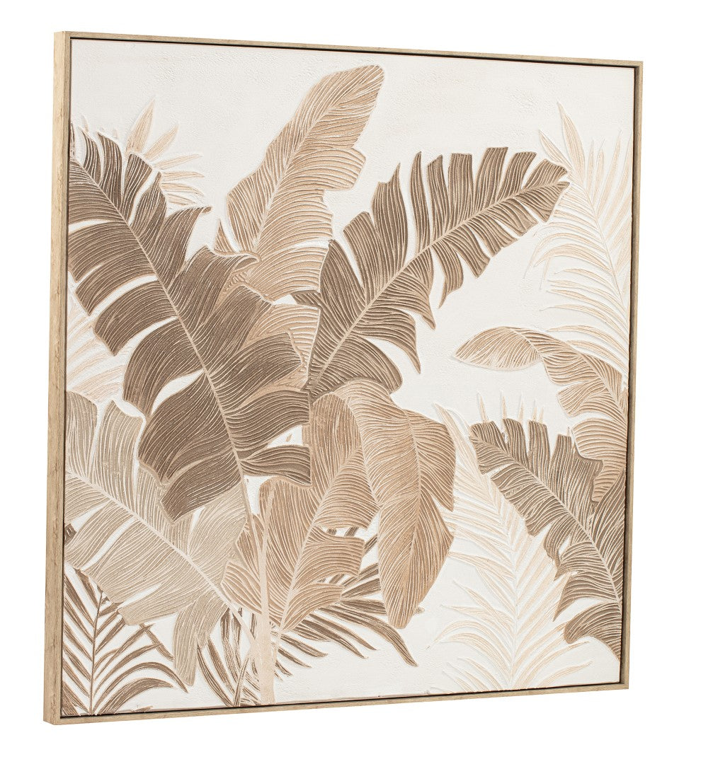 QUADRO PALMEIRA BEGE 102,5X102,5Cm