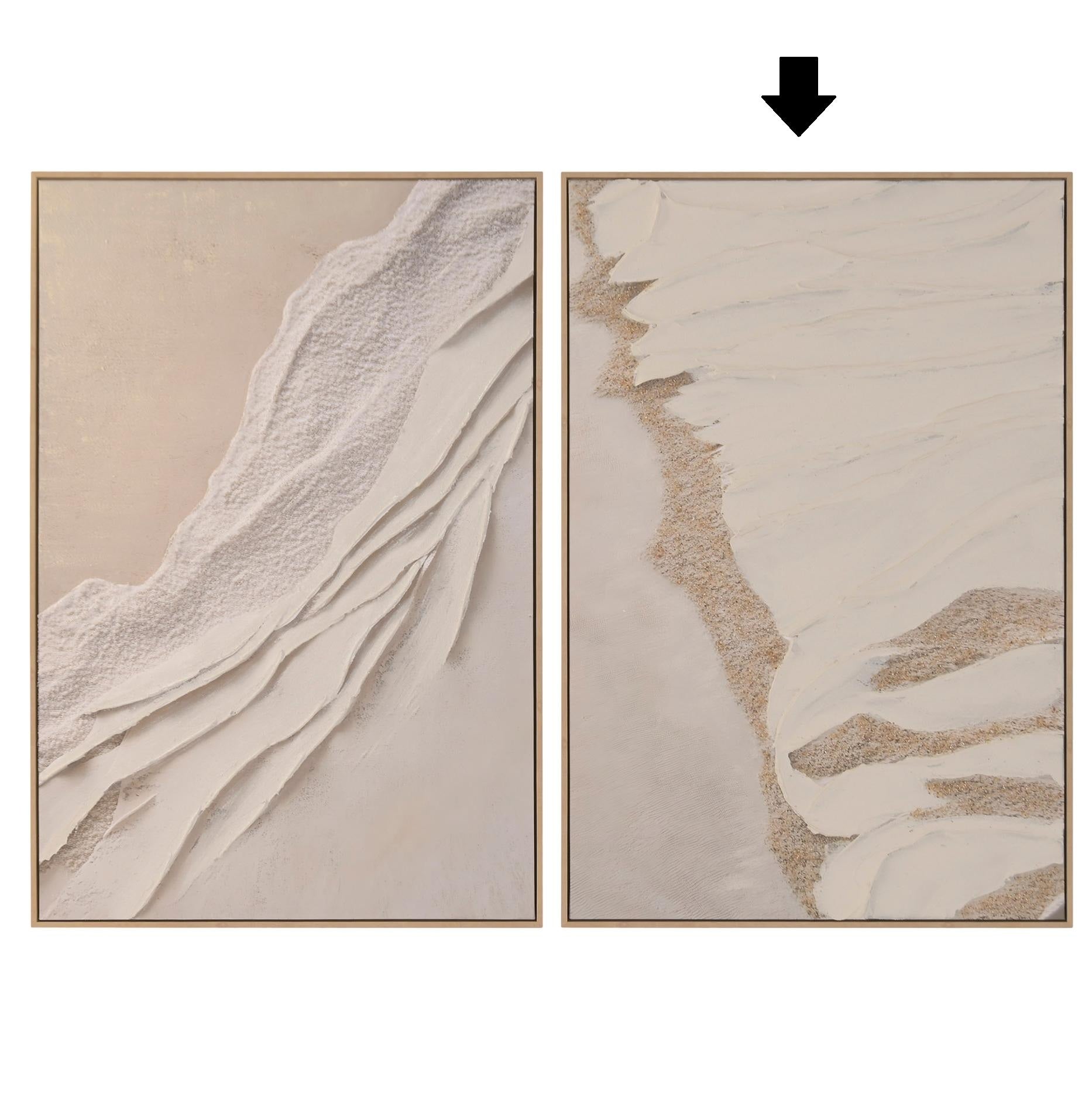 QUADRO ABSTRATO BEGE 83X123Cm