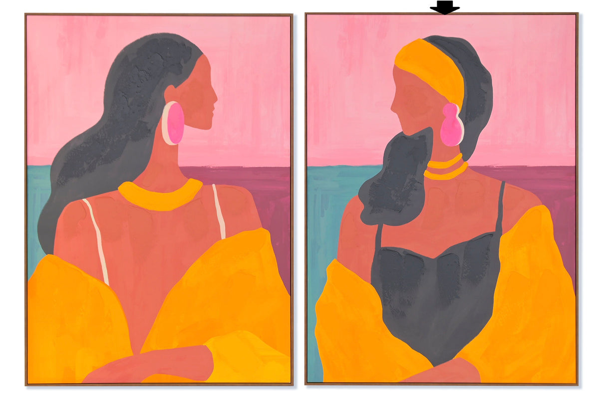 QUADRO MULHER COLORIDO 100X140Cm