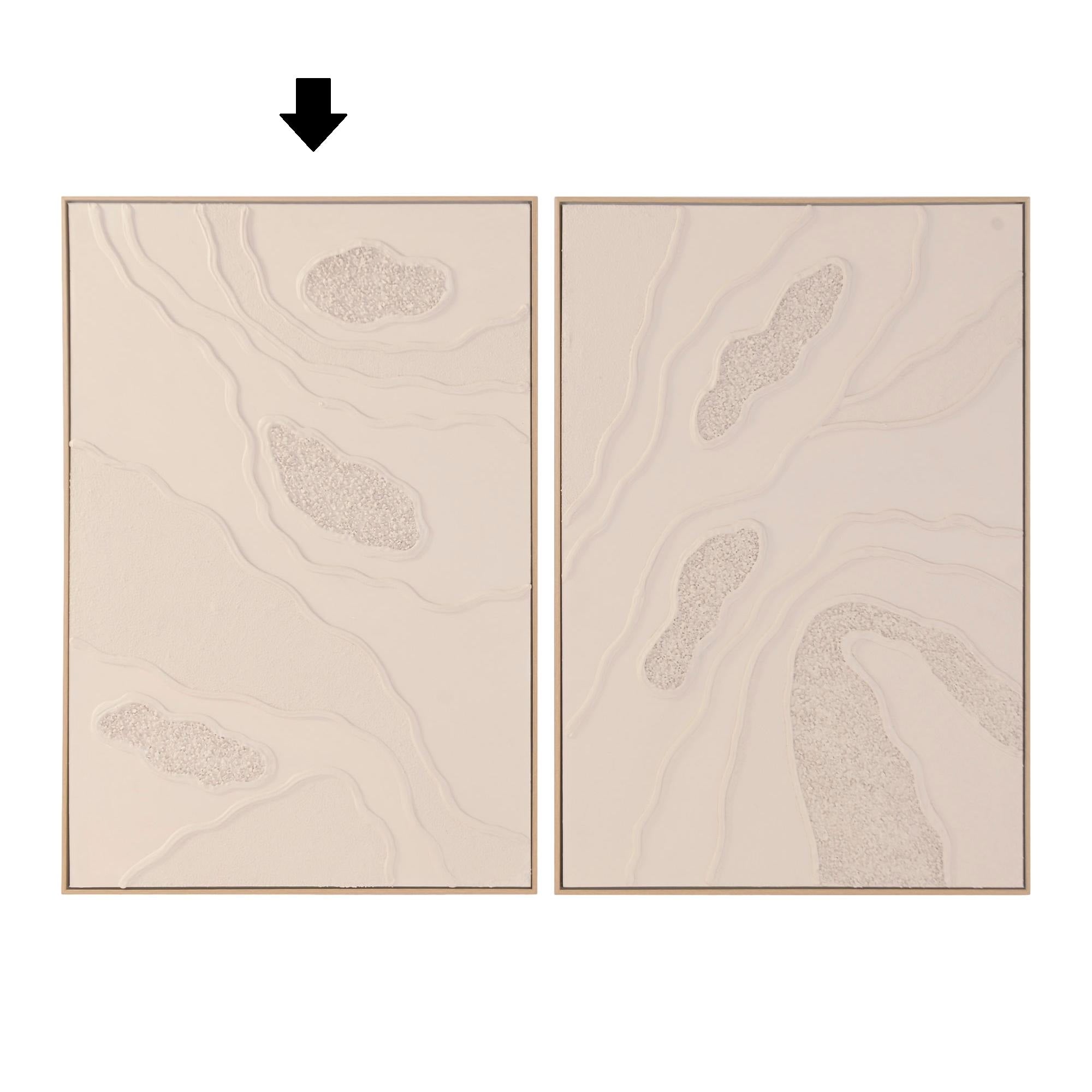 QUADRO ABSTRATO BEGE 62X92Cm