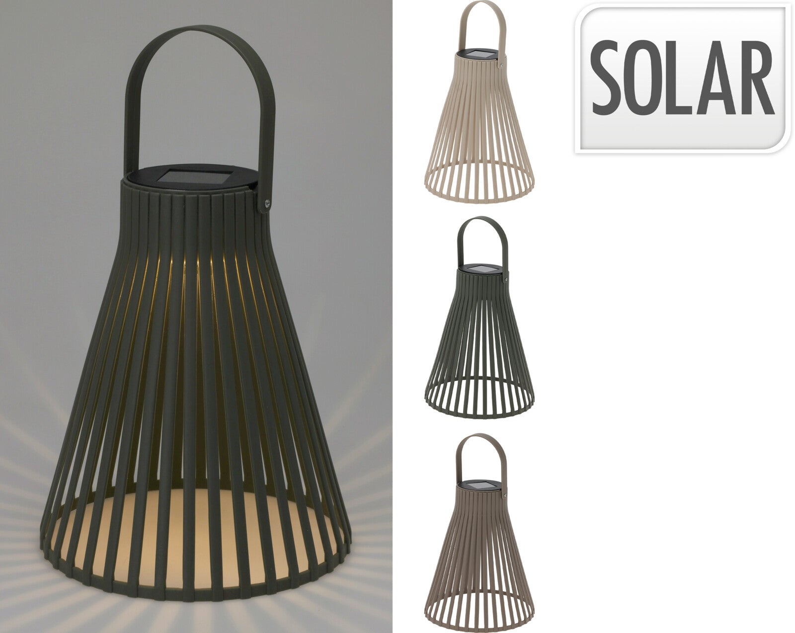 LANTERNA C/ LUZ ENERGIA SOLAR 18Cm