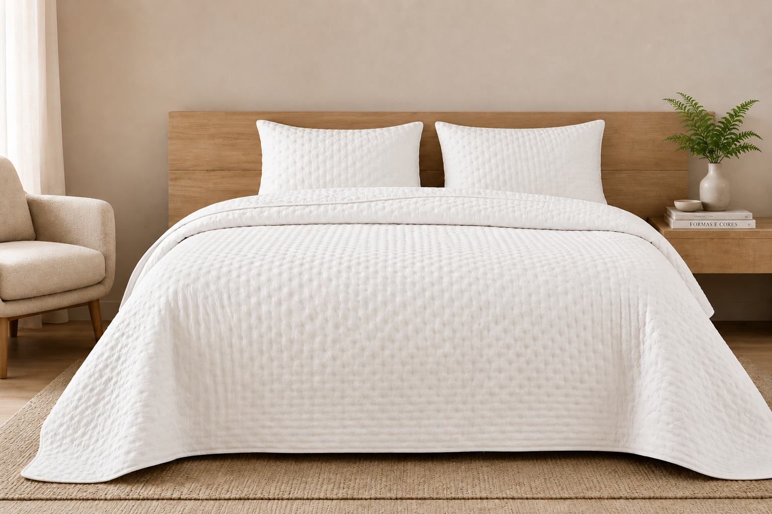 COLCHA BASIC BRANCO 250X260Cm