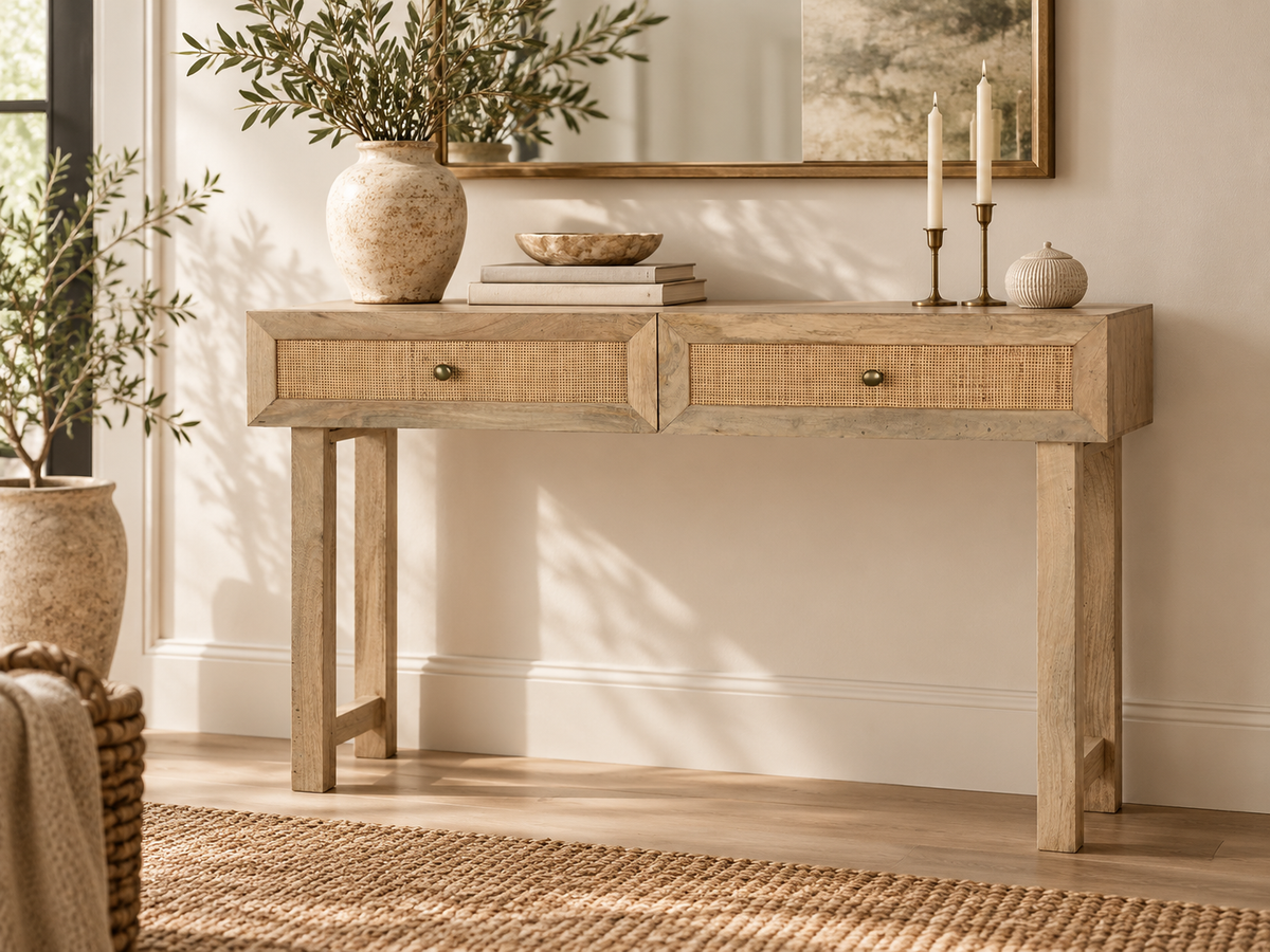 CONSOLA MANGA/RATTAN 120X37X77Cm