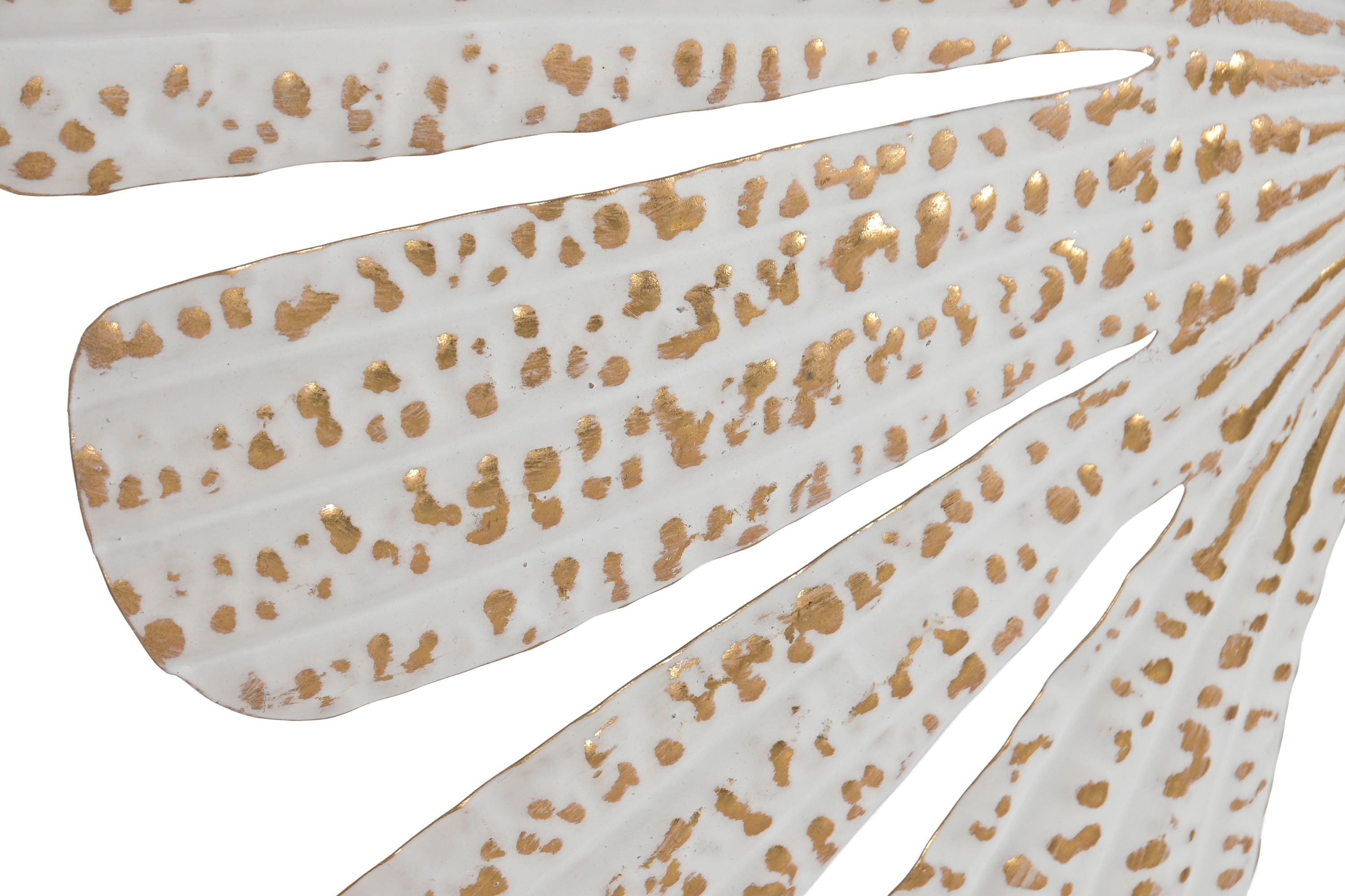 BORBOLETA METAL BRANCA/DOURADA 66X53Cm