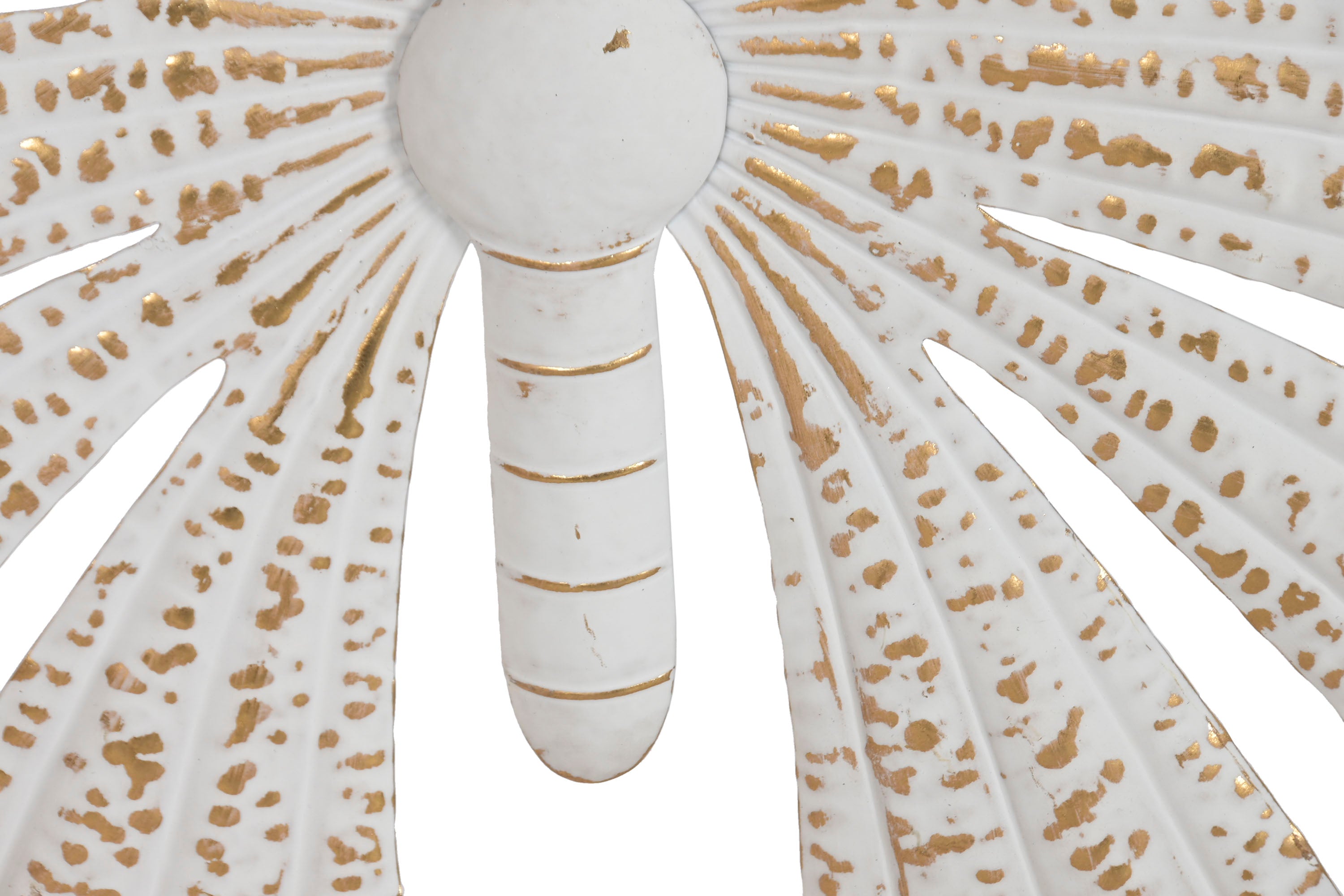 BORBOLETA METAL BRANCA/DOURADA 66X53Cm