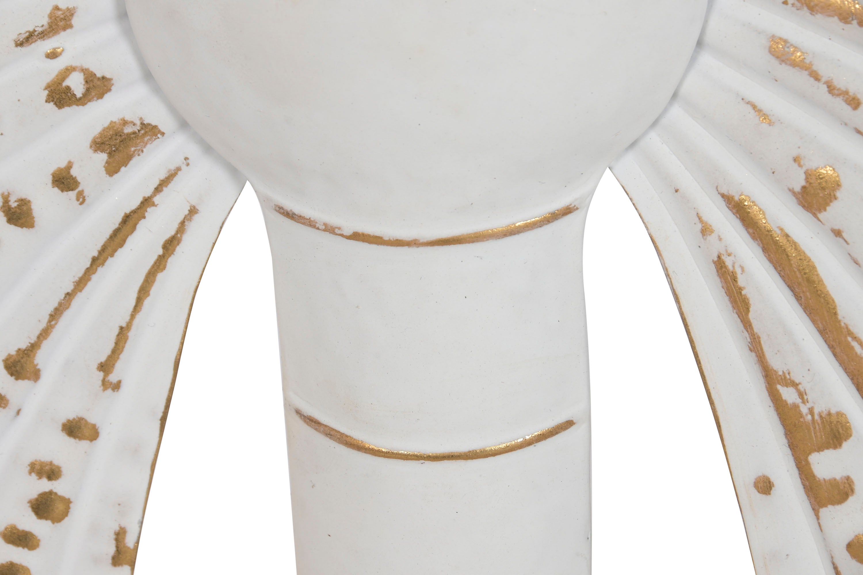 BORBOLETA METAL BRANCA/DOURADA 84X72Cm