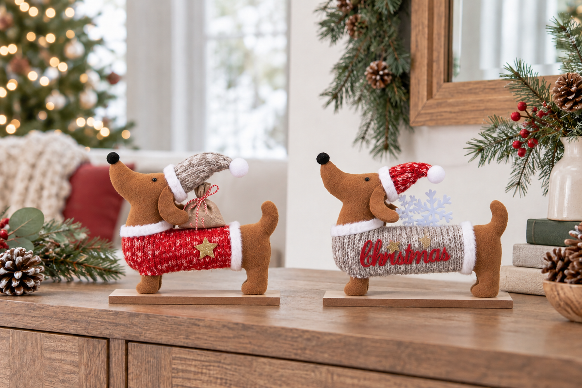 CÃO DE NATAL 22X5X19Cm
