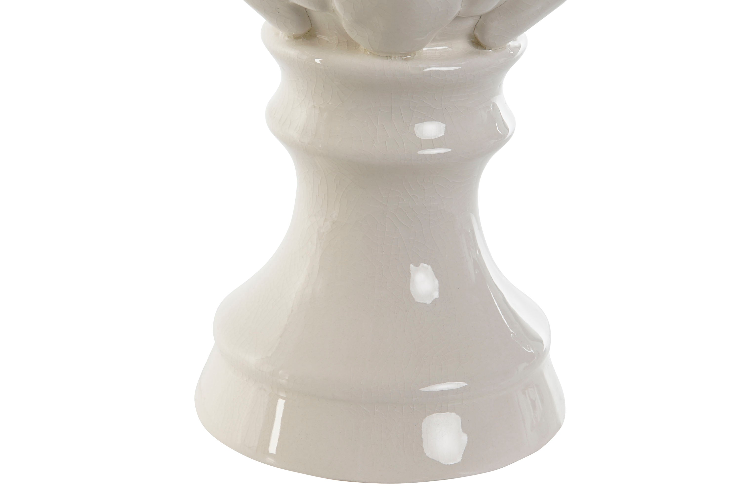 ESTATUETA ANANÁS BRANCO 15X15X32Cm