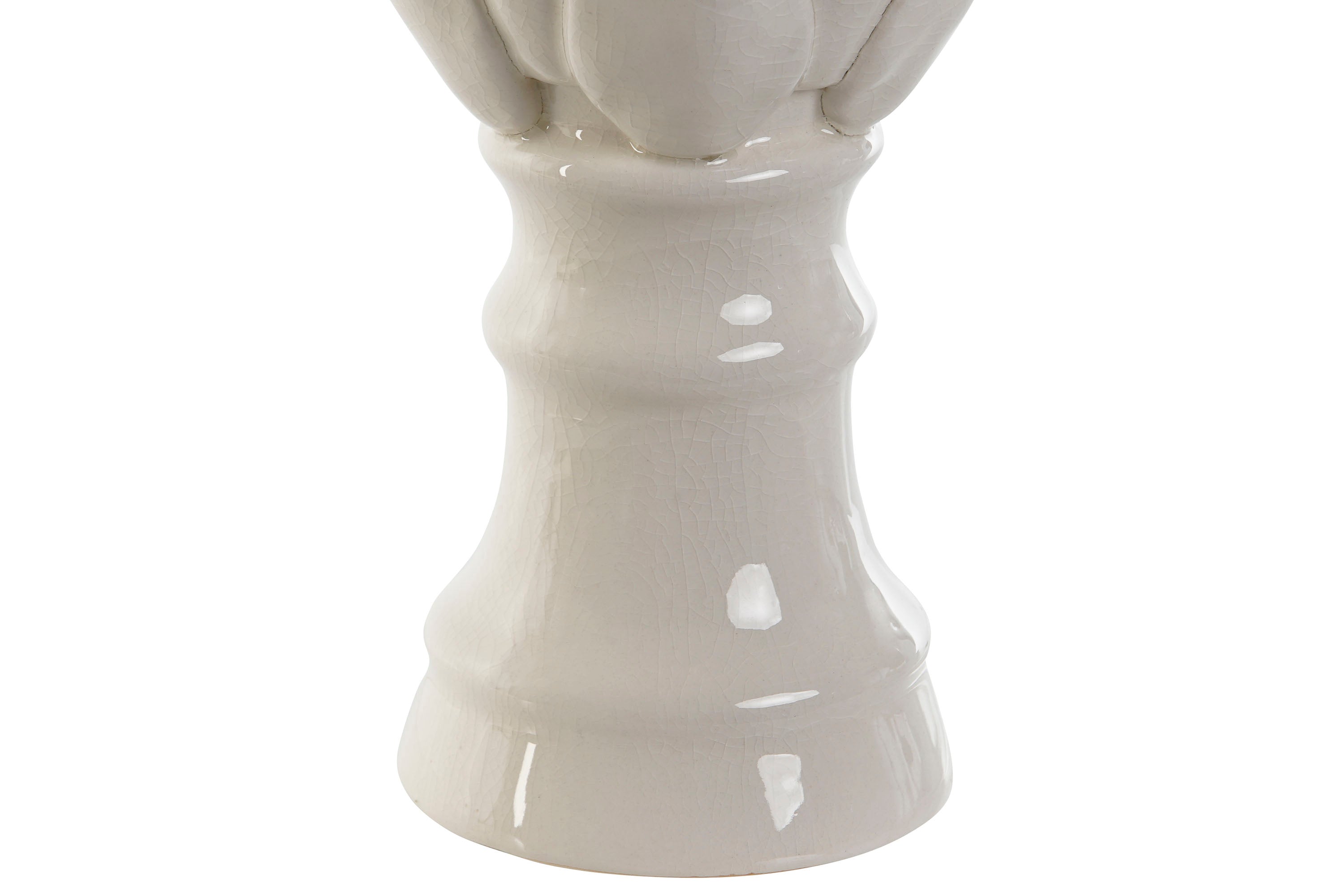 ESTATUETA ANANÁS BRANCO 11X11X26Cm