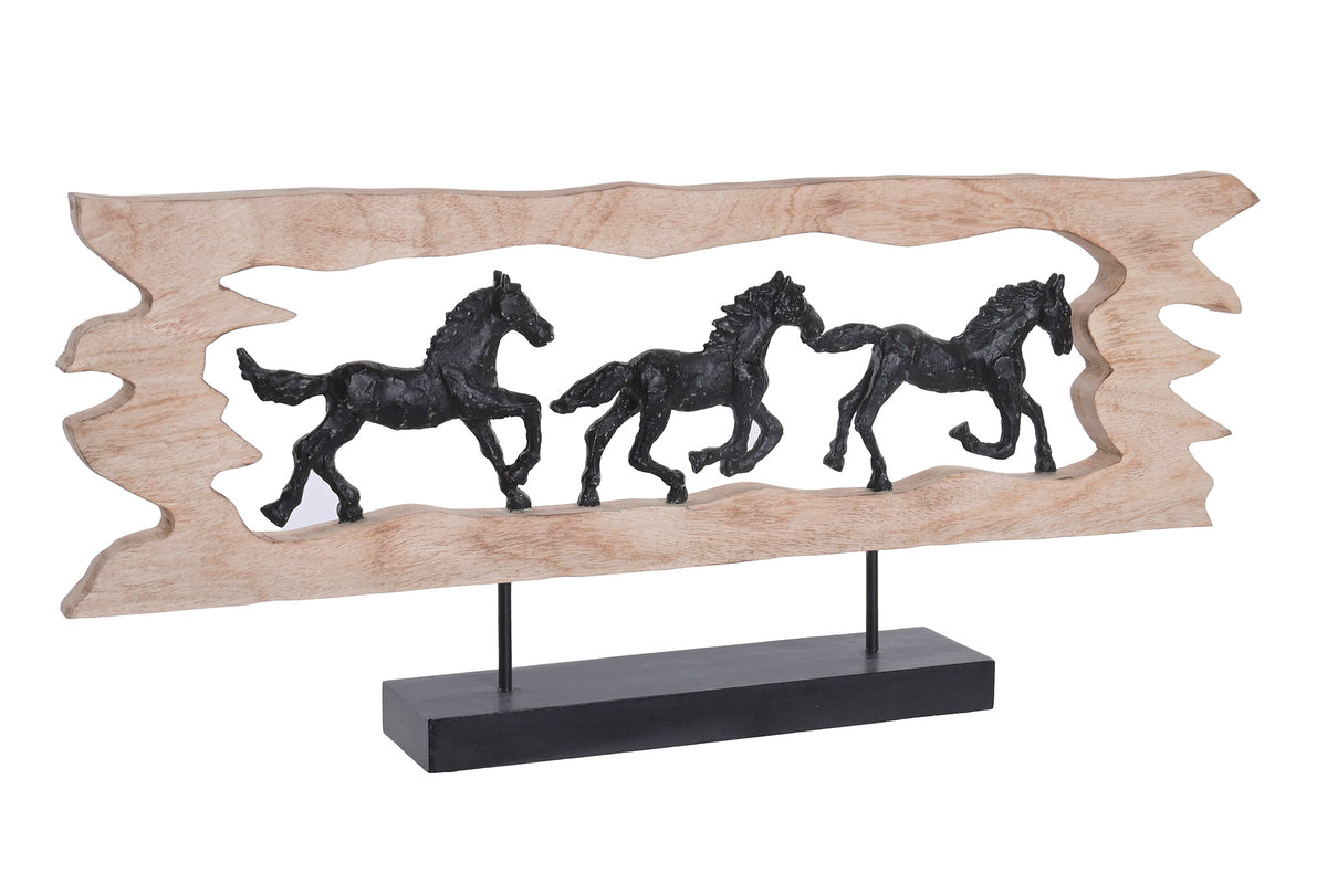 ESTATUETA CAVALOS 74,5X9X32,5Cm