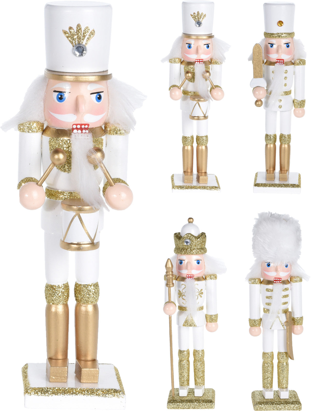 QUEBRA-NOZES BRANCO/DOURADO 18Cm