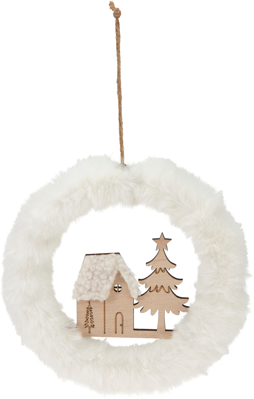 Decoração de Natal branco/madeira 18 cm (imagem 3)