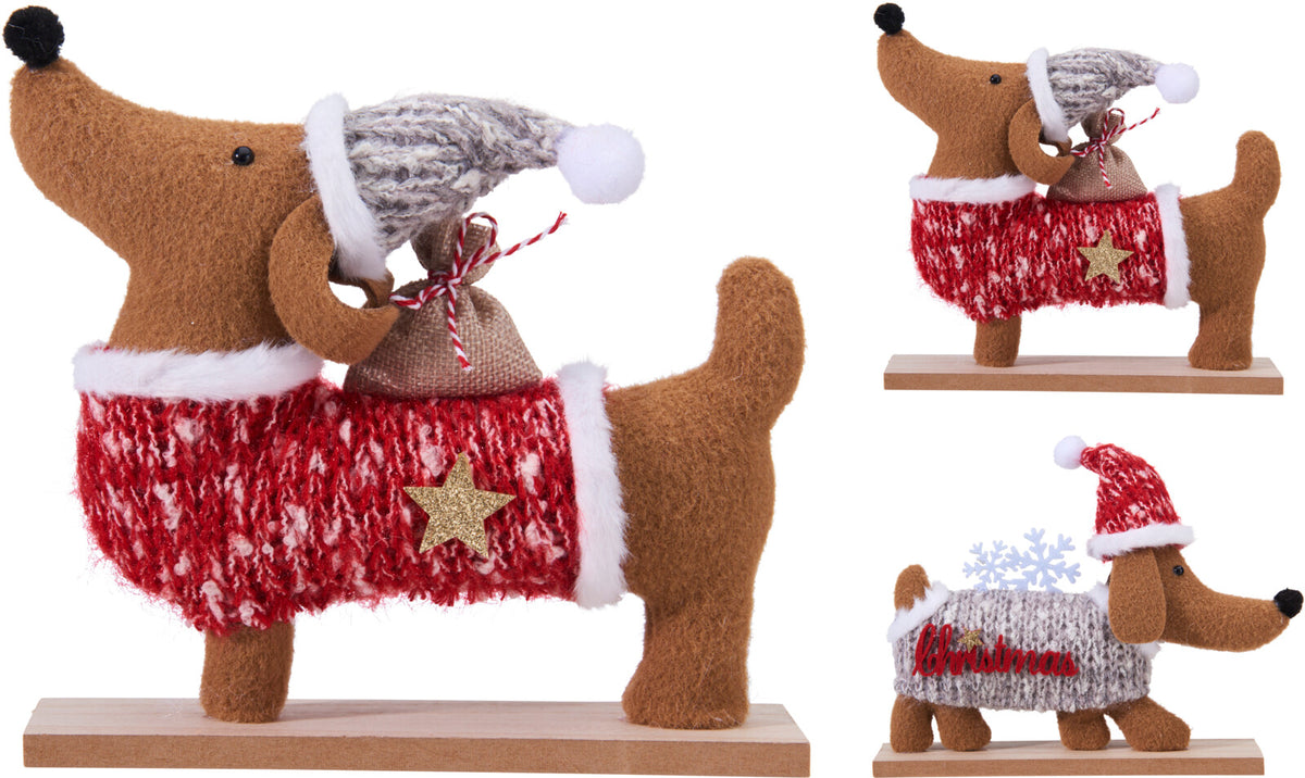 CÃO DE NATAL 22X5X19Cm