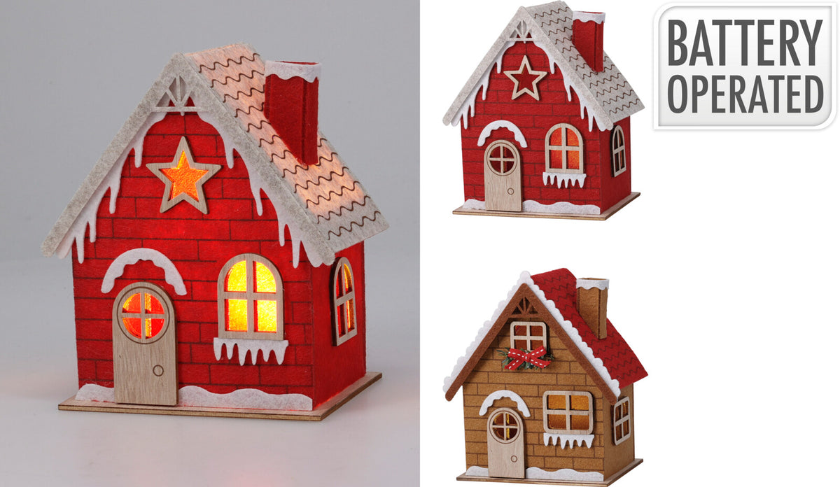 CASA TECIDO C/ LED 11X9X16Cm