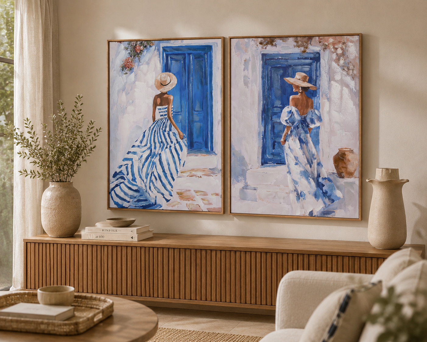 QUADRO MULHER AZUL 70X100Cm